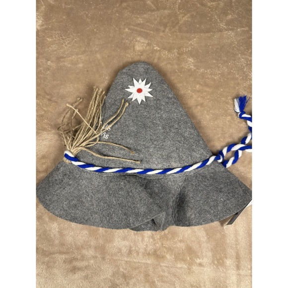 Essen Haus Accessories - Essen Haus Gray Felt Pointed Hat Oktoberfest Masquerade One Size Z-EHR-H643